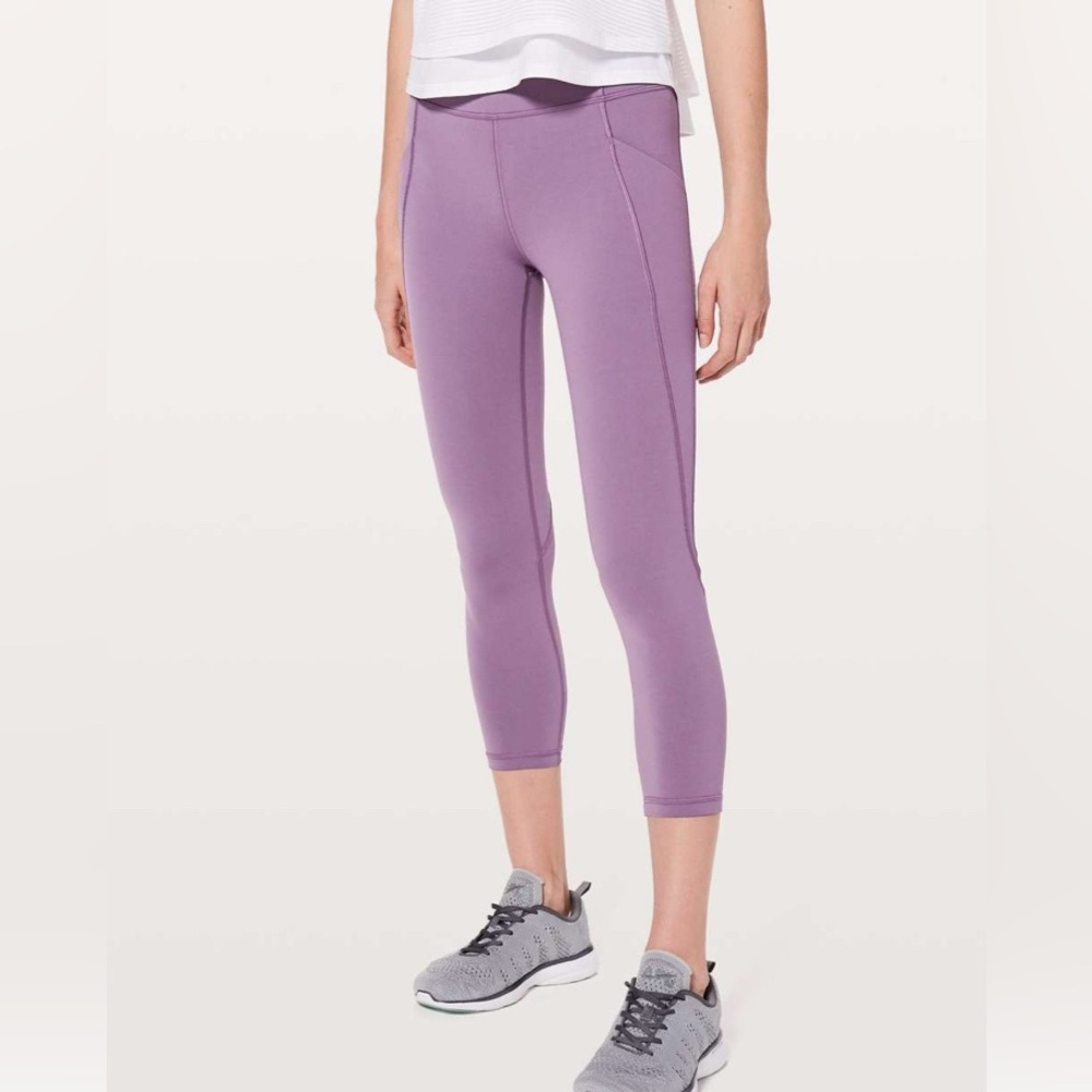 Lululemon Time To Sweat Leggings 23" Smoked Mulberry Purple Size 6